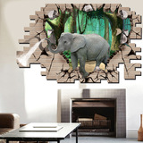 3D墙纸立体墙贴创意家居装饰客厅沙发电视墙卧室背景墙贴画 大象