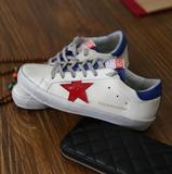 韩国东大门代购女鞋GGDB做旧圆头系带红色五角星星休闲运动板鞋