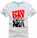 夏装音乐 摇滚乐队 Green Day 绿日 男纯棉 大码半截短袖T恤衫