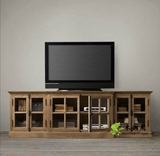 美式法国实木家具法式乡村风格 美式实木复古电视柜 可订制