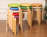 实木软凳子高凳子餐凳欧式简约海绵凳子圆凳高凳出口韩式创意凳子
