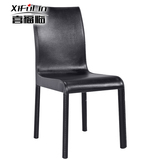 喜福临家居现代简约时尚创意餐椅宜家小户型黑色白色皮艺餐椅