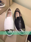 意大利代购女鞋Miumiu 黑白两色交叉綁带银色金属包头休闲运动鞋