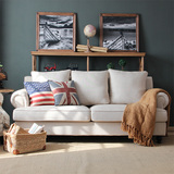现代休闲美式三人沙发乡村家具小户型客厅组合布艺设计师样板间