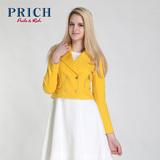 PRICH衣恋旗下女装2015商场同款超短款双排扣西服外套PRJK42391R