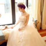 婚纱礼服2016春季新款韩式抹胸齐地新娘结婚大码修身显瘦绑带女装