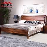 进口缅甸柚木实木床 现代简约1.81.5米高箱储物床婚床卧室家具