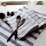 外贸日式棉麻餐巾布格子餐桌垫茶巾西餐布盖布餐具垫拍照烘焙道具