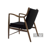 丹麦设计师经典款椅北欧简约躺椅 进口胡桃实木单人椅咖啡厅椅子