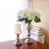 欧式珠光玻璃花瓶摆件客厅餐桌玄关电视柜家居饰品摆设假花套装