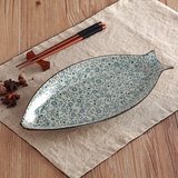 日式家用13英寸和风釉下彩创意陶瓷餐具套装盘子 碟子鱼盘牛排盘