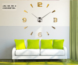 家居装饰镜面创意挂钟欧美超大尺寸客厅卧室装饰钟 3D墙贴钟时钟
