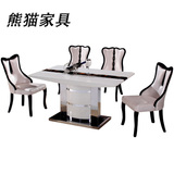 欧式大理石餐桌 现代简约韩式实木长方形饭桌子 小户型餐桌椅组合