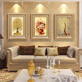 沙发背景墙装饰画客厅现代简约壁画玄关餐厅欧式挂画有框画发财树