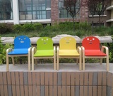实木儿童笑脸幼儿园靠背椅子桦木扶手椅子高度可调小凳子餐椅特价