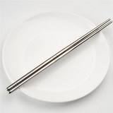 不锈钢筷子10双筷子家用方形筷子防滑隔热 方形金属筷子 卫生筷子