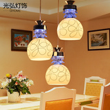餐厅吊灯三头LED餐吊灯水晶创意饭厅吧台餐厅灯 简约单头餐桌灯具