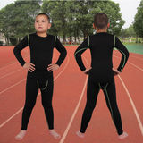 艾威森儿童足球篮球运动紧身衣弹力学生训练服长袖长裤跑步套装