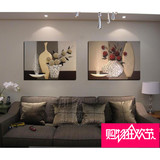 沙发背景墙装饰画客厅现代简约立体浮雕画挂画书房壁画三联皮画