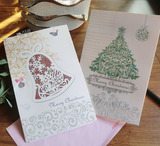 热销韩国创意 圣诞节贺卡批发 金粉卡片 可爱明信片