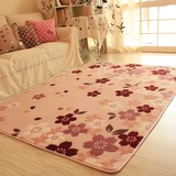 定做 粉色田园地毯浪漫樱花客厅婚房地毯卧室床边毯防滑环保