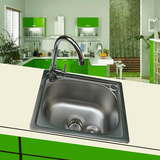 厨房不锈钢水槽大小单槽 加厚一体成型 洗菜盆洗碗池单盘洗手盆