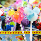 日本进口零食创意糖果格力高固力果米奇头型迪士尼儿童卡通棒棒糖