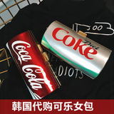 韩国代购易拉罐包包夏个性可乐女包时尚潮流链条单肩包印花斜挎包
