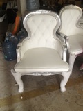 成人经典欧式新古典田园风格实木餐椅象牙白色简约椅子老虎沙发椅