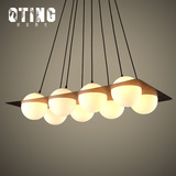 北欧创意个性圆球玻璃吊灯宜家设计餐厅客厅设计咖啡馆长方形灯