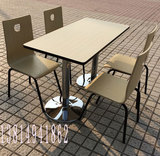 咖啡肯德基快餐桌椅曲木椅小吃店吧桌椅组合食堂餐桌一桌四椅直销