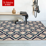 圣瓦伦丁 土耳其进口几何图案地毯客厅茶几北欧现代简约卧室床边