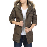 2015冬季男毛领羽绒服白鸭绒中长款韩版修身加厚连帽大码外套男装