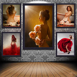 性感美女装饰画现代卧室浴室卫生间人体艺术海报酒吧有框墙壁挂画