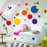 创意纯色彩色圆圈圆点圆形墙贴纸儿童房间教室幼儿园墙壁装饰贴画