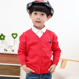 2-7岁春季男童卡通羊纯棉开衫针织毛衣儿童长袖外套韩版童装包邮
