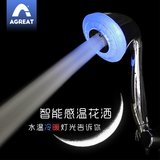 Agreat LED手持花洒套装淋浴喷头莲蓬头淋浴头热水器喷头支架软管