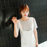 2016夏装韩国代购正品Cherrykoko简约舒适显瘦亚麻纯色短袖针织衫