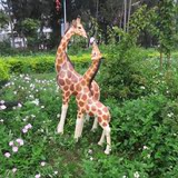 玻璃钢仿真动物雕塑工艺品母子长颈鹿模型学校户外景观装饰品摆件