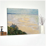 莫奈海景油画装饰画地中海风景抽象挂画印象派油画墙画横幅挂画