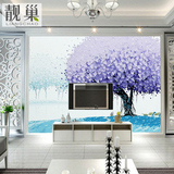 欧式大型手绘抽象树3D壁画客厅电视背景墙油画无纺布卧室墙纸壁纸