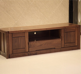 纯实木高端现代中式1.8 2.0米电视柜进口北美 黑胡桃色卧室家具