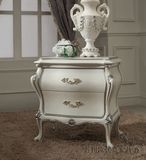 欧式实木床头柜简易现代法式收纳柜田园美式白色雕花储藏柜特价