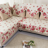 红色玫瑰防滑沙发垫布艺时尚坐垫田园欧式沙发套罩沙发巾四季