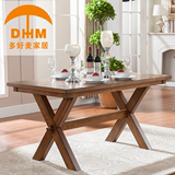 欧式现代简约长方形餐桌椅组合1.5M实木饭桌整装客厅宜家住宅家具