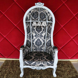 欧式高背椅新古典鸟笼椅实木休闲鸟笼椅会所大厅装饰椅影楼公主椅