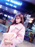 2015冬装女装新款范冰冰同款粉色羊毛呢羊绒大衣加厚毛呢外套长款