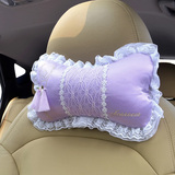 爱车屋汽车头枕护颈枕 车用内饰用品粉色靠枕 可爱枕头靠垫一对装
