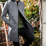 香港代购Zara新款冬季男装韩版长款毛呢子大衣加厚修身风衣外套