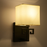 家装1212预售新中式壁灯方形铁艺床头灯现代led卧室楼梯走廊壁灯